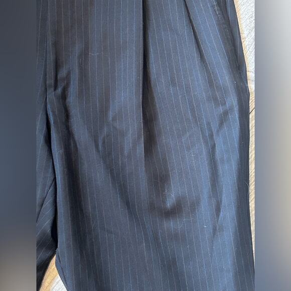 Stafford performance men’s 100% wool dress pants black blue pinstripe size 34x30 - Picture 5 of 8